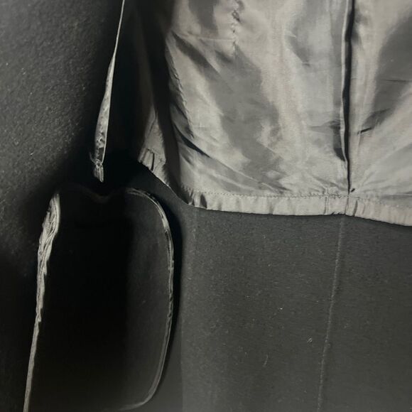 New Kang & Lee Black Wool one button Women's fitted Blazer Sz S with pockets - Picture 11 of 11